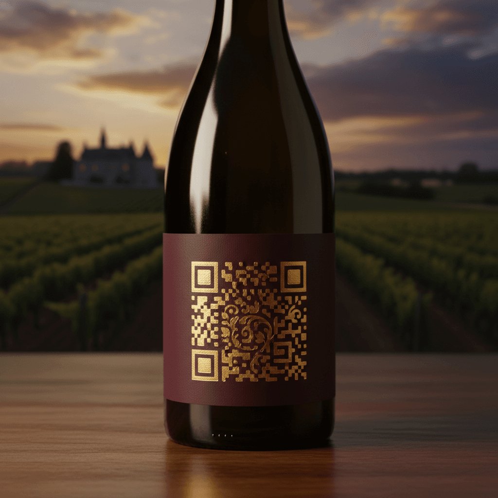 Wine label with embedded authentication